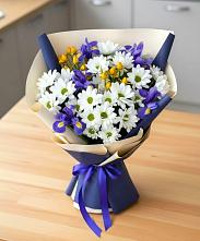 Букет цветов из:  Розы, Ирисы и Хризантемы #REPLACE_PRED# Агирише