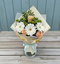 Букет цветов из:  Герберы, Розы и Хризантемы в Агирише
